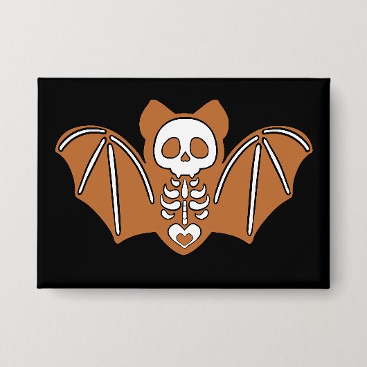Gingerbrot Skeleton Bat Button (Vorderseite)