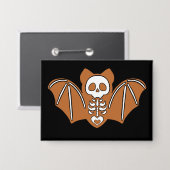 Gingerbrot Skeleton Bat Button (Vorderseite/Rückseite)
