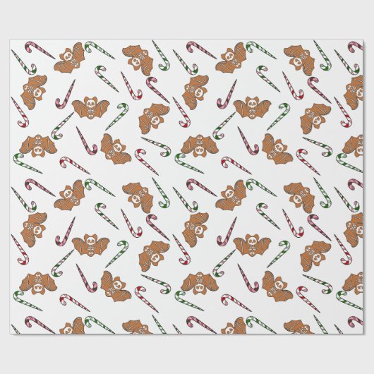 Gingerbrot Skeleton Bat Geschenkpapier (Flach)