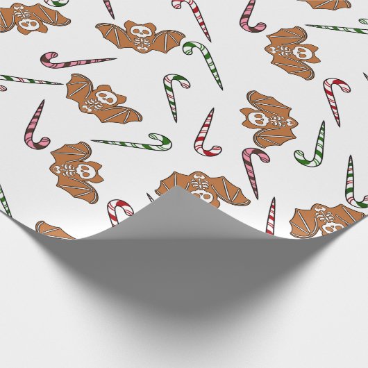 Gingerbrot Skeleton Bat Geschenkpapier (Ecke)