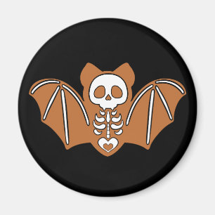 Gingerbrot Skeleton Bat Magnet