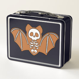 Gingerbrot Skeleton Bat Metall Brotdose