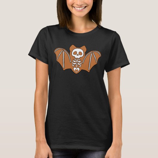 Gingerbrot Skeleton Bat T-Shirt (Vorderseite)