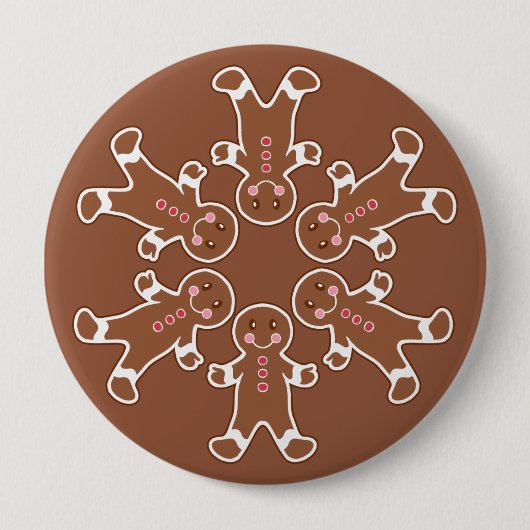 Gingerbrot Snowflake Button (Vorderseite)