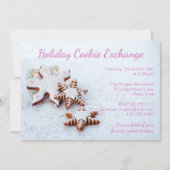 Gingerbrot Snowflake Holiday Cookie Exchange Einladung (Vorderseite)