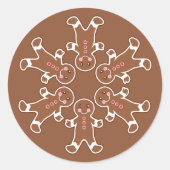 Gingerbrot Snowflake Holiday Stickers (Vorderseite)