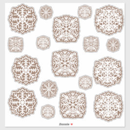 Gingerbrot Snowflakes Vinyl Sticker Sheet