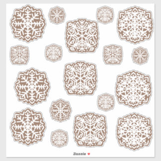 Gingerbrot Snowflakes Vinyl Sticker Sheet
