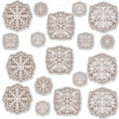 Gingerbrot Snowflakes Vinyl Sticker Sheet (Vorderseite)