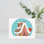 Gingerbrot Snowglobe Postkarte (Stehend Vorderseite)