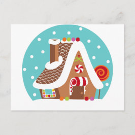Gingerbrot Snowglobe Postkarte