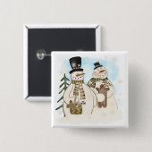 Gingerbrot Snowmen T - Shirt und Geschenke Button (Vorne & Hinten)