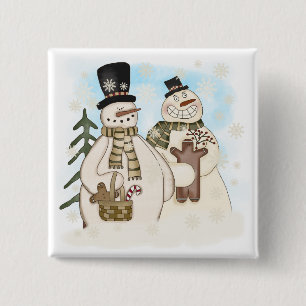 Gingerbrot Snowmen T - Shirt und Geschenke Button