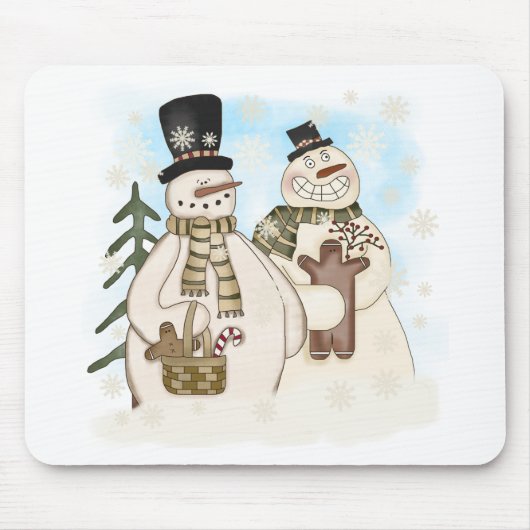 Gingerbrot Snowmen T - Shirt und Geschenke Mousepad (Vorne)