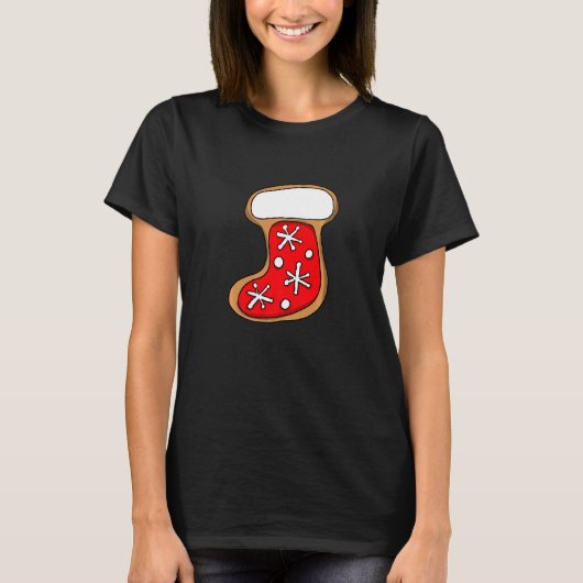 Gingerbrot Socken Funny Cookies Backen Weihnachten T-Shirt (Vorderseite)