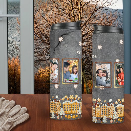 Gingerbrot Stadt 5 Fotovorlage Thermal Tumbler Thermosbecher