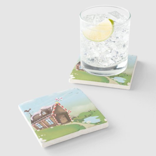 Gingerbrot Steinuntersetzer (Seitenansicht)