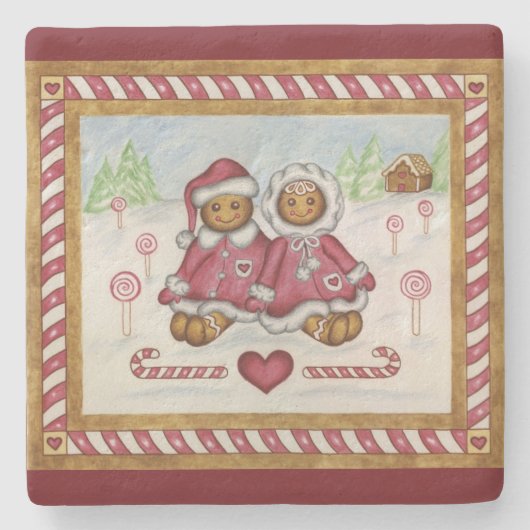 Gingerbrot Stone Untersetzer (Vorderseite)