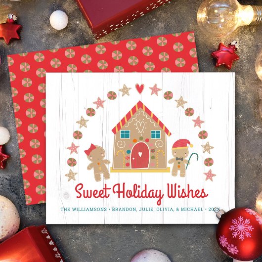 Gingerbrot Sweet Holiday Wish Rustic Card