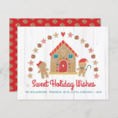 Gingerbrot Sweet Holiday Wish Rustic Card (Vorne/Hinten)