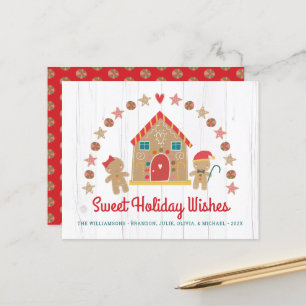 Gingerbrot Sweet Holiday Wish Rustic Card
