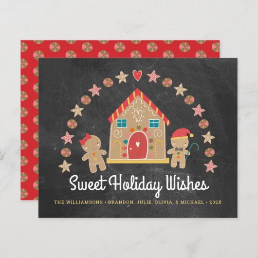 Gingerbrot Sweet Holiday wünscht Chalk Card (Vorne/Hinten)