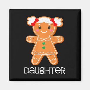 Gingerbrot Tochter Weihnachten Matching Pajamas Fa Magnet