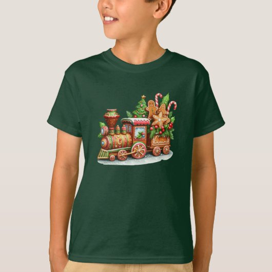 Gingerbrot Train Holiday Boys T - Shirt (Vorderseite)
