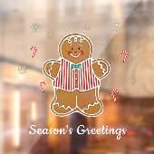 Gingerbrot und Candy Canes Jahreszeiten Grüße Fensteraufkleber (Blatt 2)