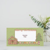 Gingerbrot und Weihnachtsbäume Feiertagskarte (Stehend Vorderseite)