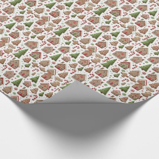 Gingerbrot und Whimsikale Bäume Geschenkpapier (Ecke)