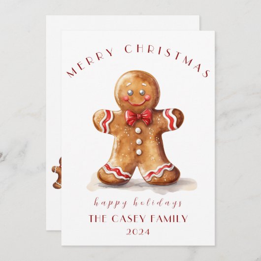 Gingerbrot-Urlaubskarte Feiertagskarte (Vorne/Hinten)