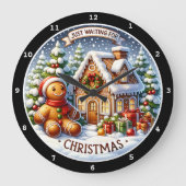 Gingerbrot Village Charm Festliche Weihnachtsmauer Große Wanduhr (Vorderseite)