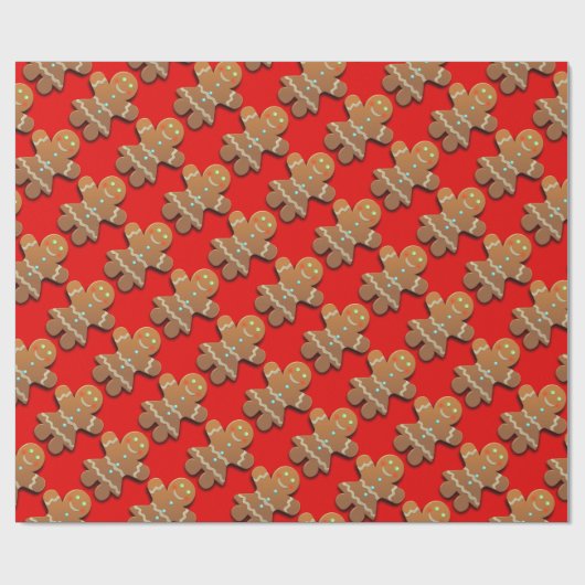 Gingerbrot Weibchen Dekoratives Muster Geschenkpapier (Flach)