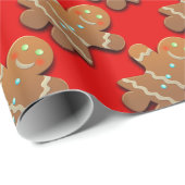 Gingerbrot Weibchen Dekoratives Muster Geschenkpapier (Rolleneckpunkt)