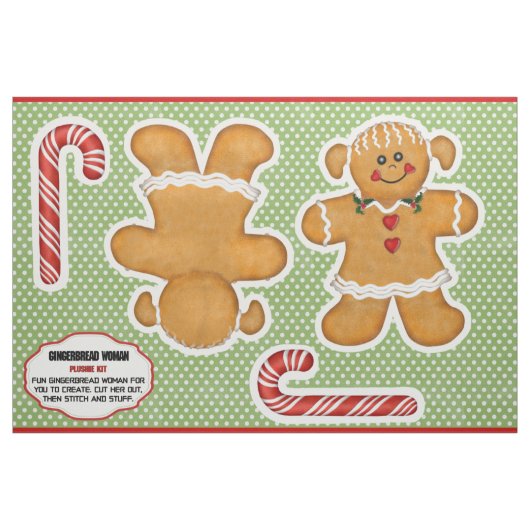 Gingerbrot Weibchen schneiden und Nähpüschenfutter Stoff (Fat Quarter (45,7 x 55,9 cm))
