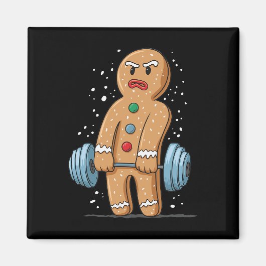 Gingerbrot Weightfting Workout Bodybuilding 1 Magnet (Vorne)