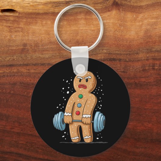 Gingerbrot Weightfting Workout Bodybuilding 1 Schlüsselanhänger (Vorderseite)