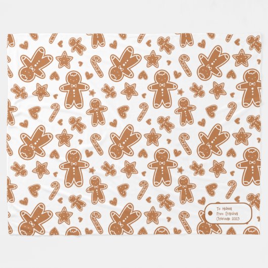 Gingerbrot Weihnachten Fleecedecke (Vorderseite (Horizontal))