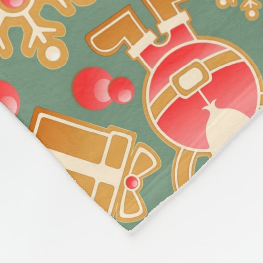 Gingerbrot Weihnachten Fleecedecke (Ecke)