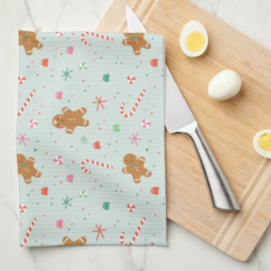 Gingerbrot Weihnachten Geschirrtuch (Viertel Falte)