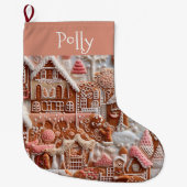 Gingerbrot Weihnachten Großer Weihnachtsstrumpf (Vorderseite)