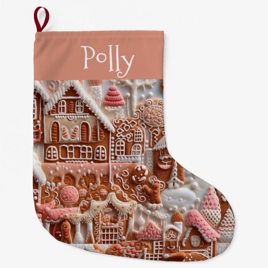 Gingerbrot Weihnachten Großer Weihnachtsstrumpf (Vorderseite)