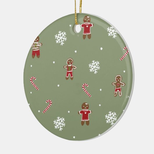 Gingerbrot Weihnachten Keramik Ornament (Links)