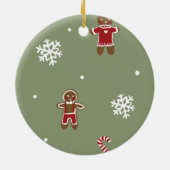 Gingerbrot Weihnachten Keramik Ornament (Hinten)
