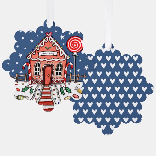 Gingerbrot Weihnachten Ornament Karte (Vorderseite/Rückseite)