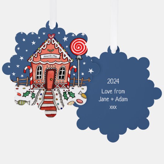 Gingerbrot Weihnachten Ornament Karte (Vorderseite/Rückseite)
