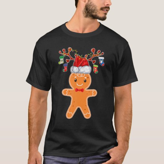 Gingerbrot Weihnachten Pajama Xmas Familie Matchin T-Shirt (Vorderseite)