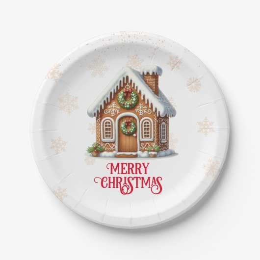 Gingerbrot Weihnachten Pappteller (Vorderseite)