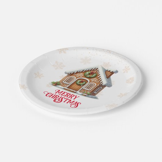 Gingerbrot Weihnachten Pappteller (Schrägansicht)